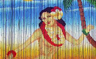 hula dancer bamboo curtain